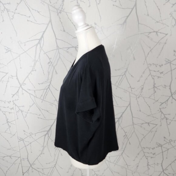 Free Label Black Tencel Organic Cotton Stretch Jersey Boxy Fit Tee - Picture 3 of 7